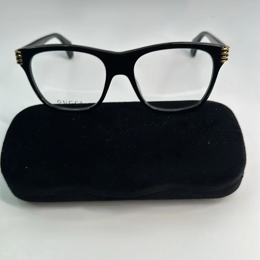 New Authentic Gucci Web GG0526O Full Rim Square Eyeglasses for Men